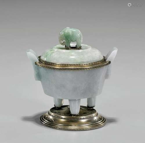 EDWARD FARMER MOUNTED JADEITE URN