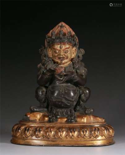 A BRONZE FIGURE OF GUARDIAN