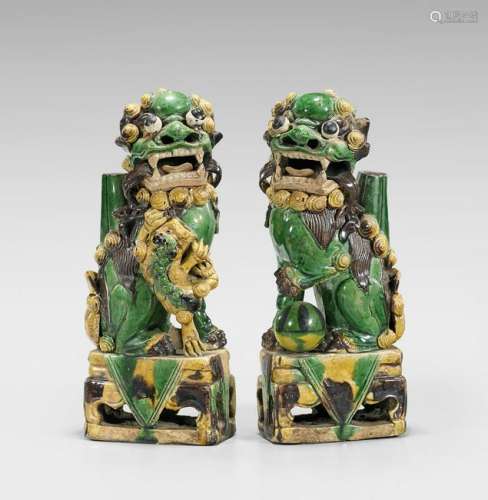 PAIR KANGXI PERIOD JOSS STICK HOLDERS