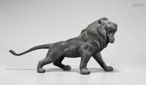 JAPANESE MEIJI PERIOD BRONZE LION