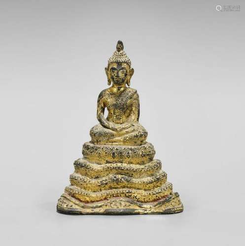 THAI GILT BRONZE SEATED BUDDHA