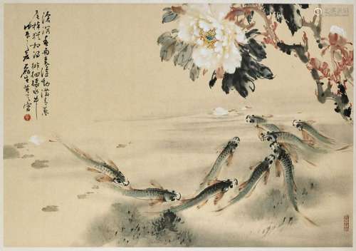 PAINTING BY HUANG LEISHENG: Fish & Flowers