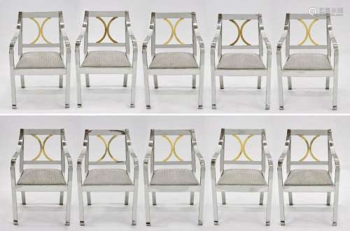 SET OF TEN CHAIRS BY KARL SPRINGER