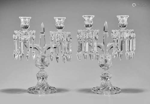 PAIR BACCARAT CRYSTAL CANDELABRA