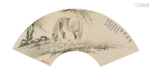 Horse by the Willow Tree Ma Jin (1900-1970)