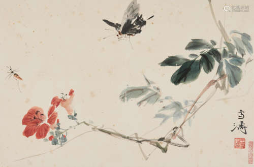 Insects Amidst Flowers  Wang Xuetao (1903-1982)
