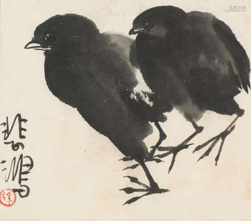 Pair of Chicks Xu Beihong (1895-1953)