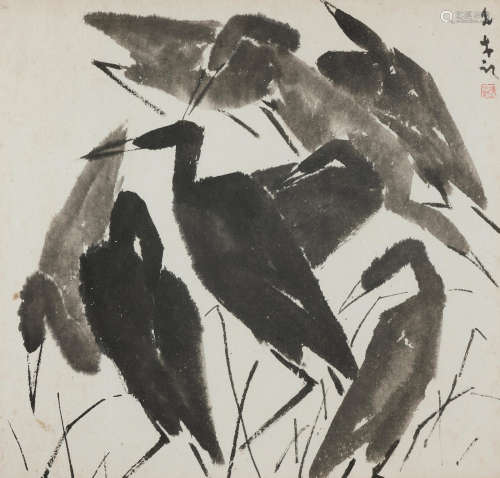 Egrets Chen Wen Hsi (1906-1991)