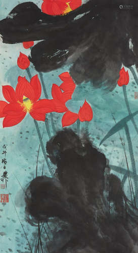 Red Lotus  Xie Zhiliu (1910-1997)