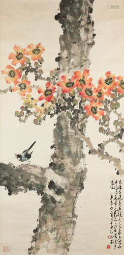 Cotton Flowers and Blue Bird Zhao Shao'ang (1905-1998)