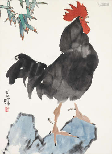 Rooster on a Rock Yang Shanshen (1913-2004)