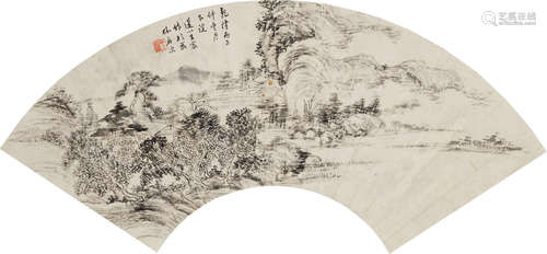 Huts in the Mountains Wang Chen (1720-1797)