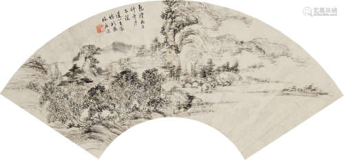 Huts in the Mountains Wang Chen (1720-1797)