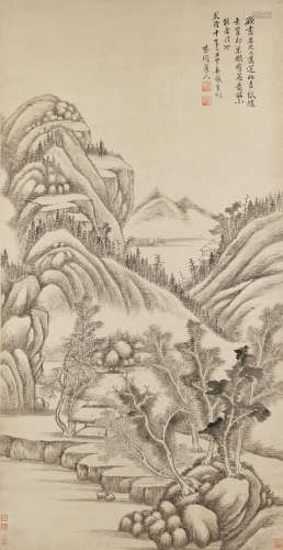 Ink Landscape Hong Wu (1743-1811)
