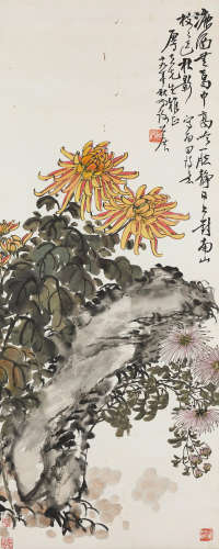 Xie Gongzhan (1885-1940)   Chrysanthemum and Rocks