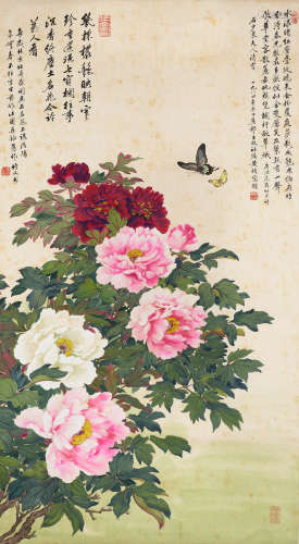 Huang Jun (1914-2011)  Peonies and Butterflies