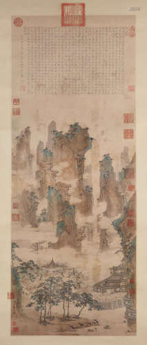 Nigensha Reproduction  Qiu Ying (1494-1552) Magnificent Pavilions on the Immortal Mountains