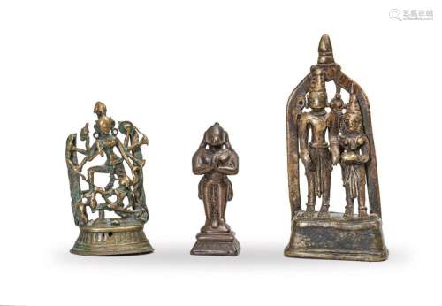 TROIS STATUETTES en bronze. \nInde XVIIIe XIXe sièc…