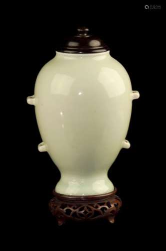 CELADON-GLAZED FOUR HOLES VASE