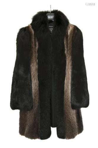 LADY'S BLACK BROWN RACOON COAT