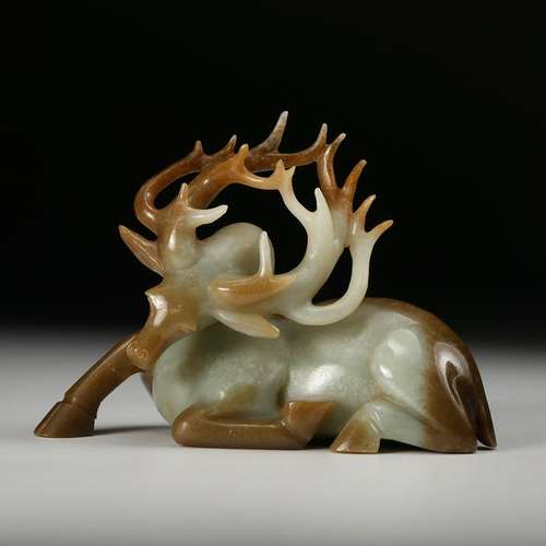 CHINESE CELADON JADE DEER