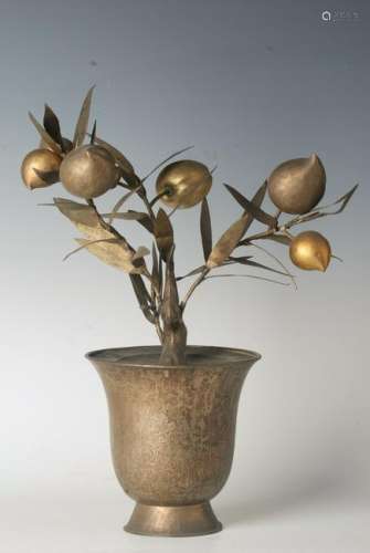 CHINESE MIX METAL COPPER PEACH PLANTER