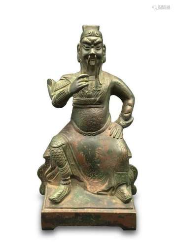 CHINESE BRONZE FIGURE OF GUANDI