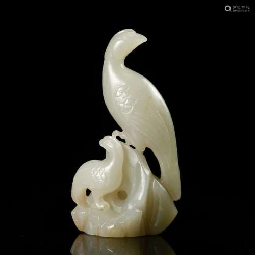 CHINESE WHITE JADE CARVED BIRDS