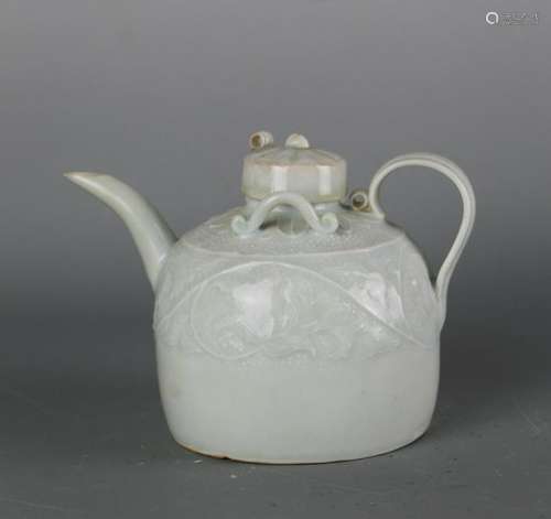 CHINESE HUTIAN GLAZED PORCELAIN TEA POT