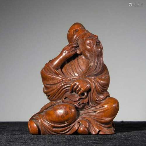 CHINESE BAMBOO ROOT CARVED FIGURE