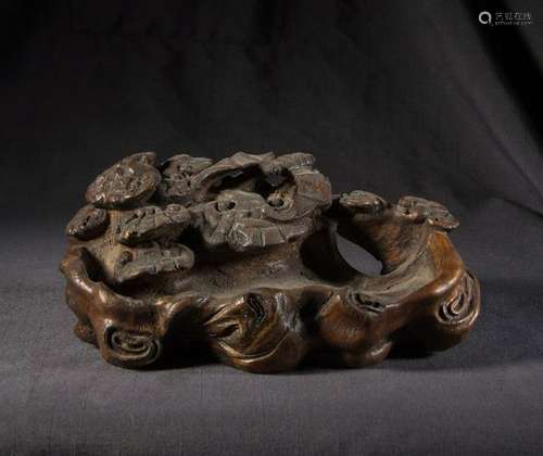 CHINESE CHENXIANG WOOD CARVED INK PALLET