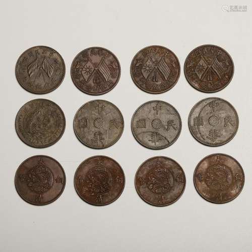 CHINESE SET OF 12 BRONZE COINS