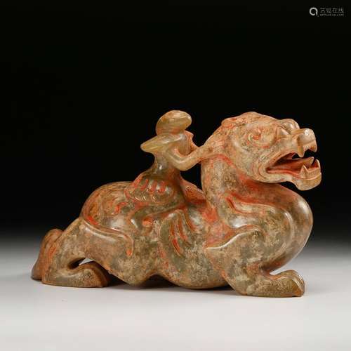 CHINESE ARCHAIC JADE BEAST