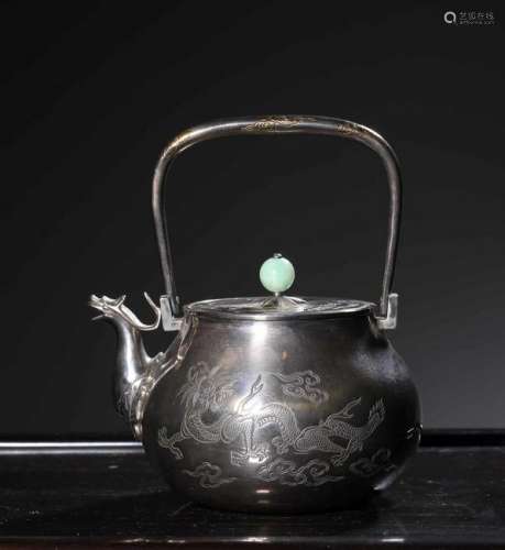 CHINESE STERLING SILVER TEAPOT