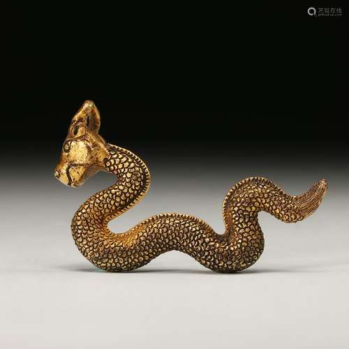 CHINESE GILT BRONZE DRAGON