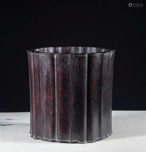 CHINESE ZITAN/HARDWOOD BRUSH POT