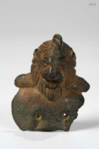 ROMAN BRONZE LION HEAD PIN