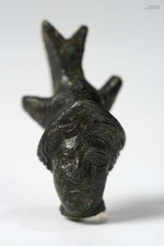 ROMAN BRONZE FIGURAL HEAD