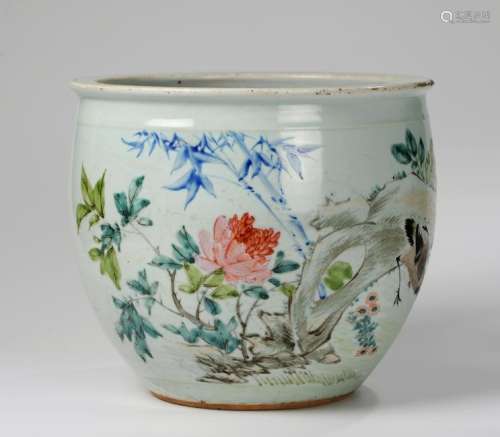 CHINESE QIANJIANG PAINTED PORCELAIN JARDINIERE