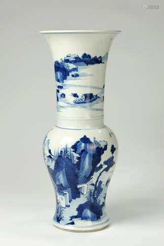 CHINESE BLUE WHITE PORCELAIN YEN YEN VASE