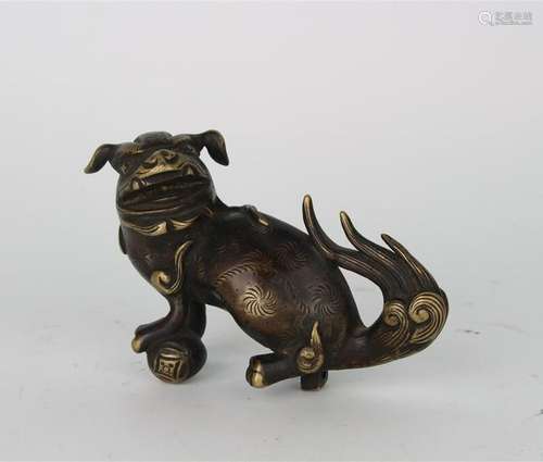 CHINESE BRONZE FIGURE OF FOOLION