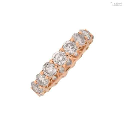 Pink Diamond and 18K Eternity Band