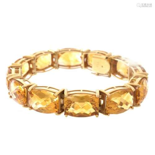 Vintage Citrine and 14K Bracelet