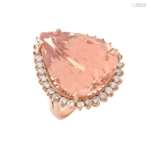 GIA 31.11ct Morganite and 14K Ring