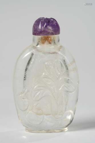 CHINESE ROCK CRYSTAL SNUFF BOTTLE