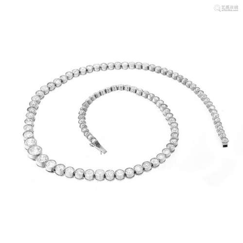 Diamond and Platinum Tennis Necklace