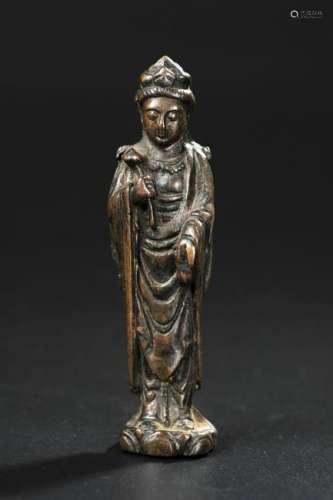 CHINESE BRONZE GUANYIN, LIAO DYNASTY