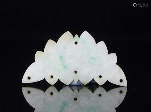 CHINESE JADEITE LOTUS PENDANT