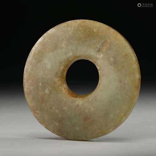 CHINESE ARCHAIC JADE BI DISK