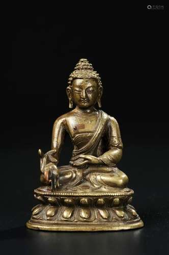 CHINESE BRONZE FIGURE OF SHAKYAMUNI, QING DYNASTY